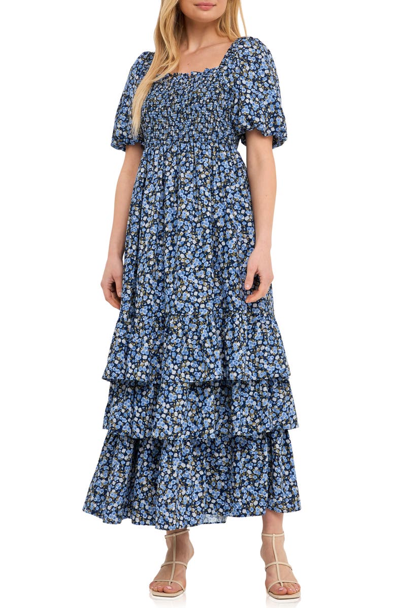 English Factory Floral Smocked Maxi Dress, Main, color,