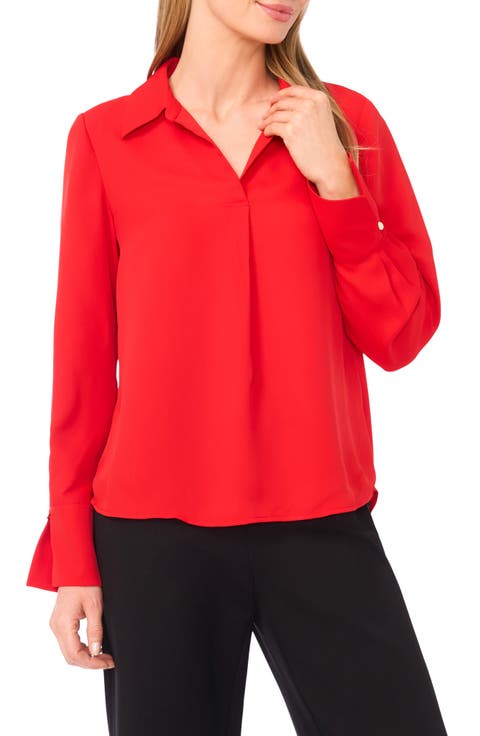 Split Cuff Button-Up Top (Regular & Petite)