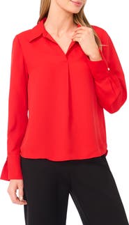 Halogen® Split Cuff Button-Up Top