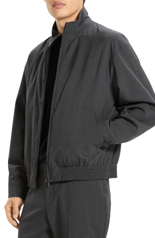 Theory Straight Collar Reversible Moto Jacket In Gray