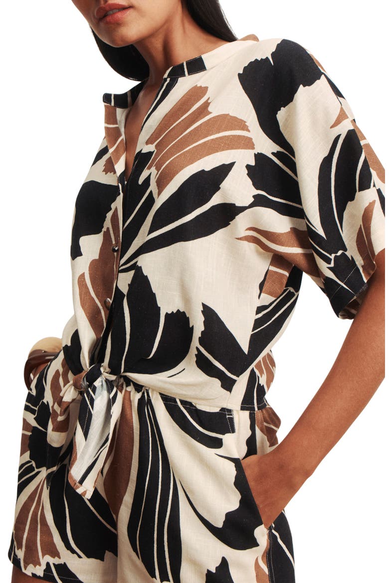 Good Time Tie Front Shirt, Alternate, color, LOTUS IVORY