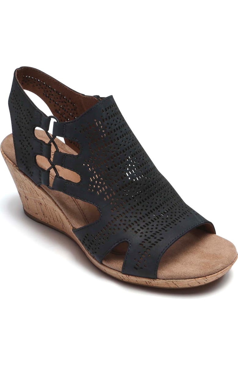 Rockport Cobb Hill Janna Perforated Wedge Sandal, Main, color,