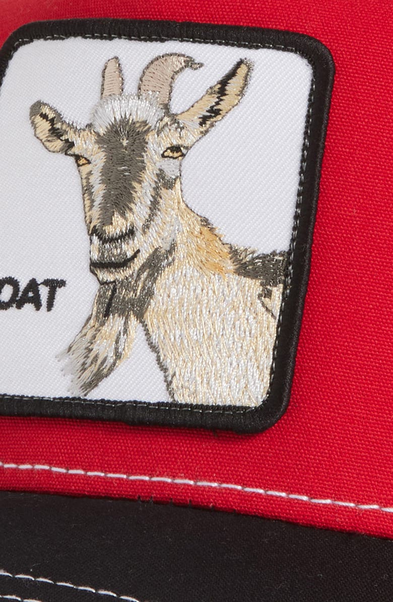 Goorin Bros. Butter Goat Patch Snapback Trucker Hat, Alternate, color, Red