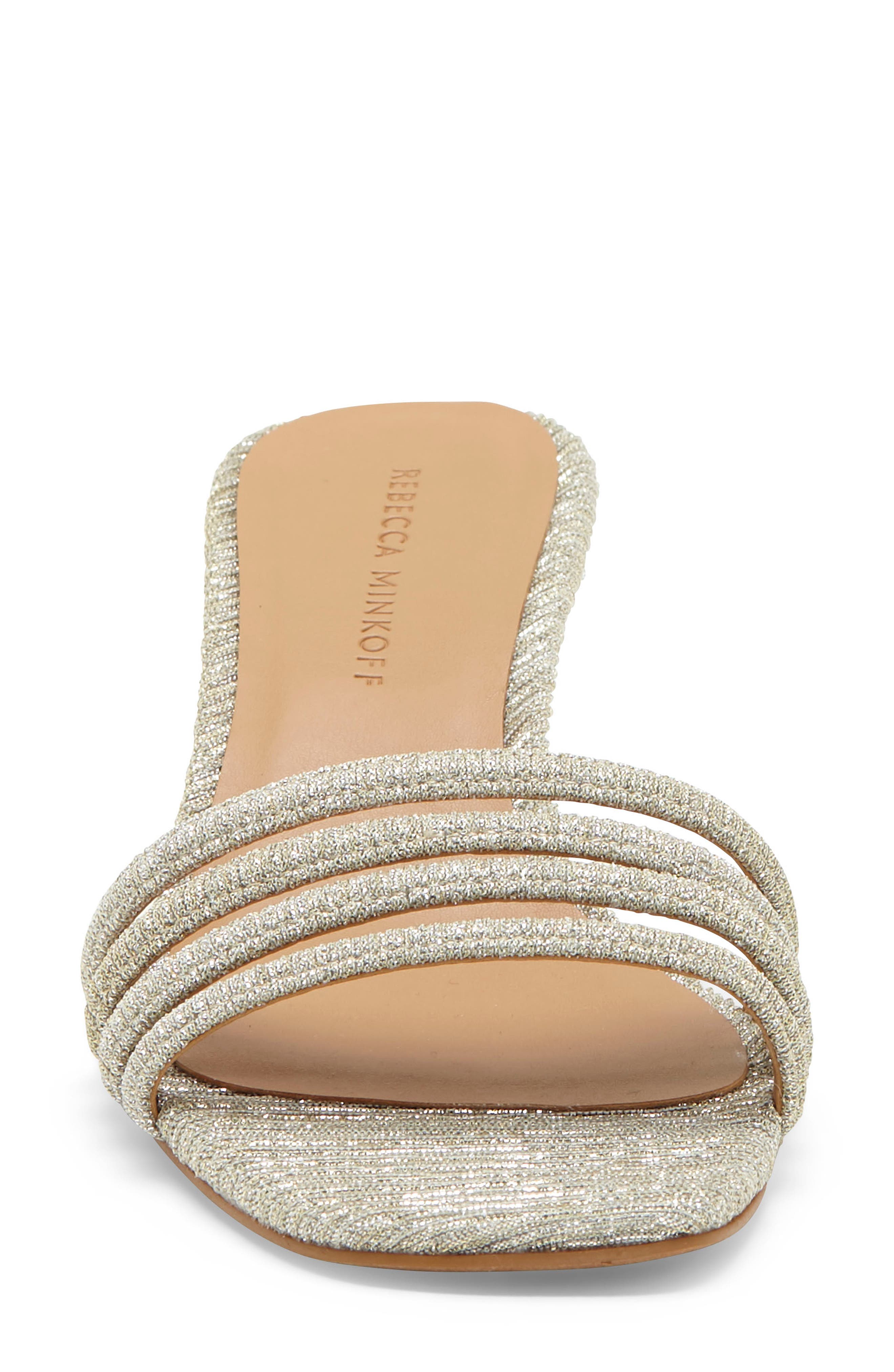 Decklynn Slide Sandal, Alternate, color, GOLD MULTICOLOR FABRIC