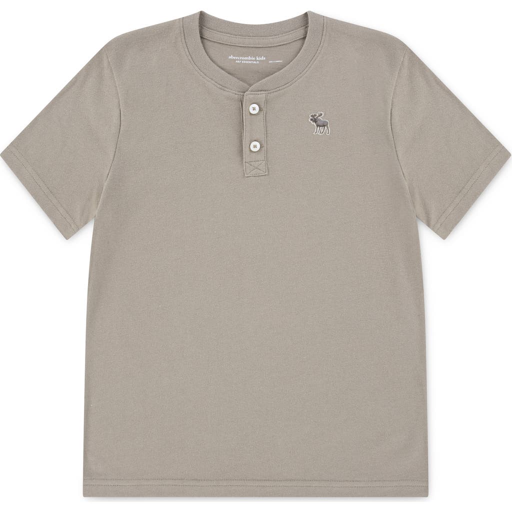 Abercrombie Boys Essential Henley T-shirt In Gray