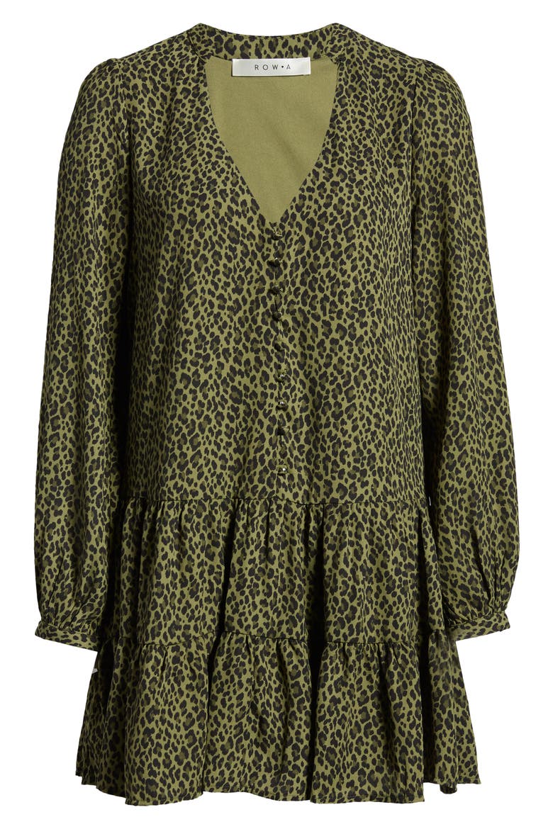 Long Sleeve Minidress, Alternate, color, GREEN/BLACK