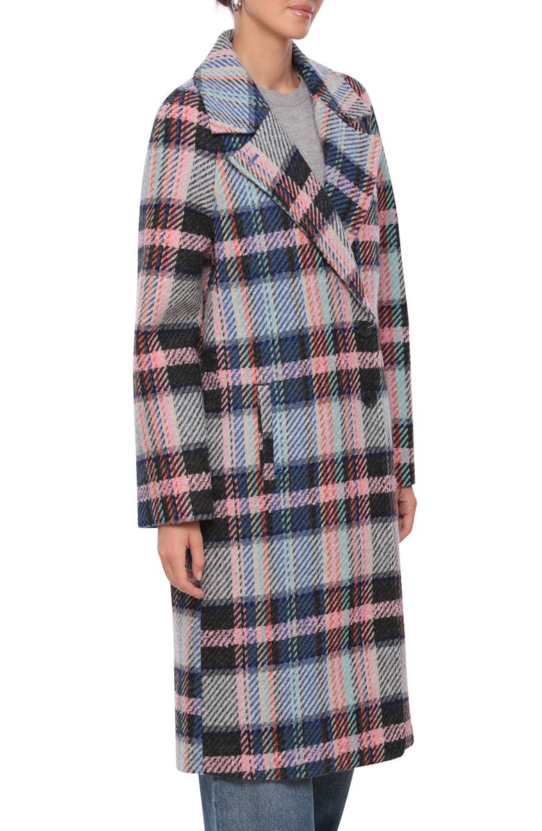Avec Les Filles Plaid Coat, Alternate, color, Indigo Pink Multi Plaid