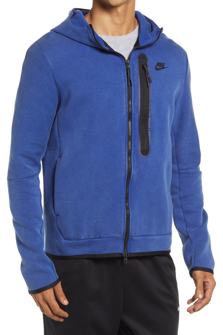 Tech Fleece Zip Hoodie, Alternate, color, DEEP ROYAL BLUE/ BLACK