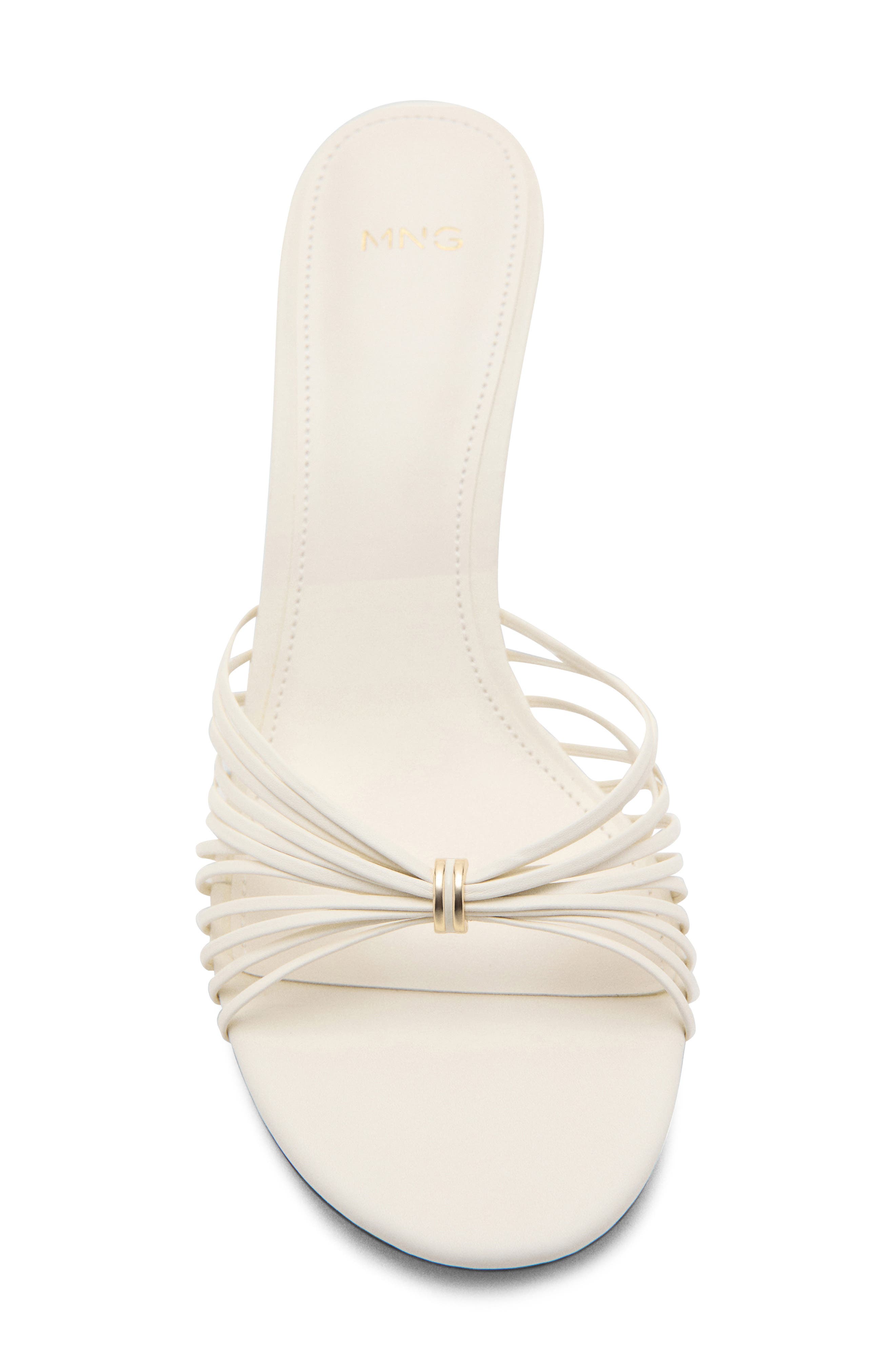 MANGO Kitten Heel Slide Sandal, Alternate, color, White