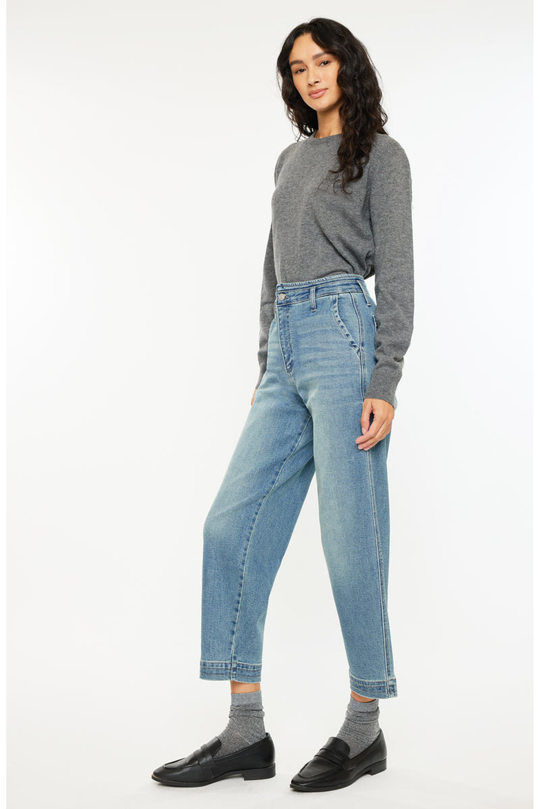 Devina Ultra High Rise Tapered Leg Jeans, Alternate, color, Medium Wash