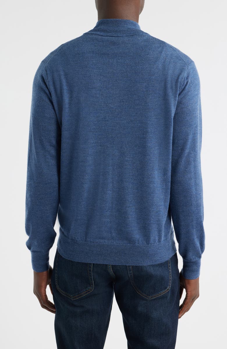 Peter Millar Autumn Crest Merino Wool Blend Quarter Zip Sweater, Alternate, color, Blue Haze