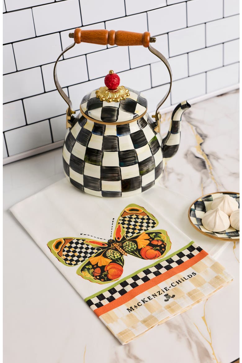 Harvest Moth Cotton Dish Towel, Alternate, color, ORANGE