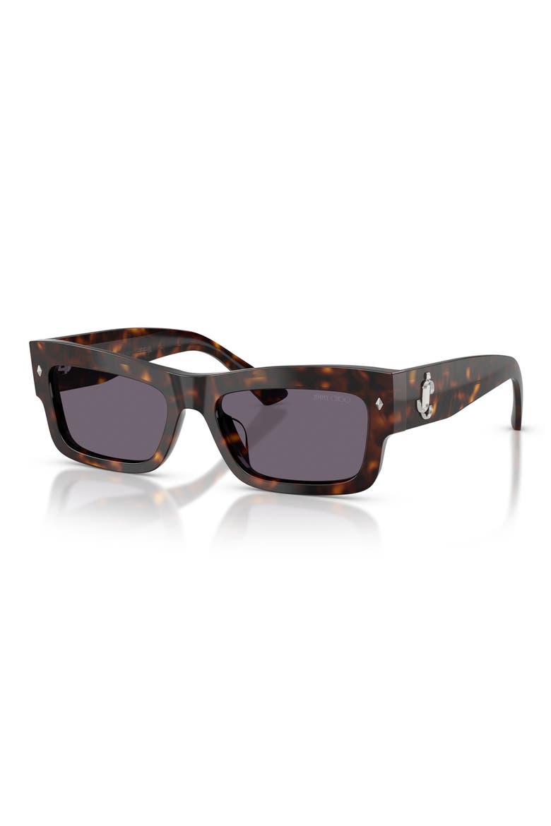 53mm Rectangular Sunglasses, Alternate, color, HAVANA / VIOLET