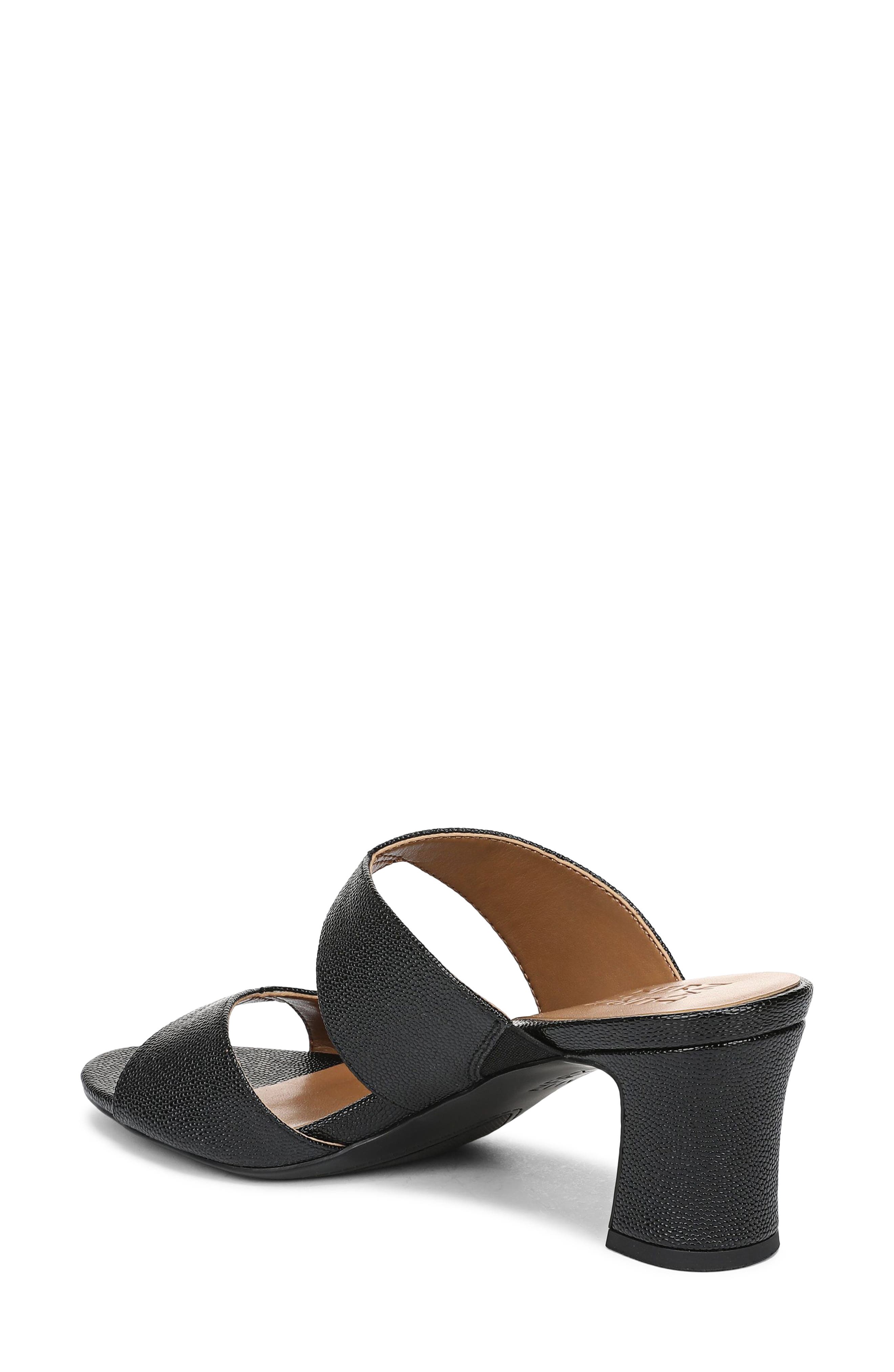 Naturalizer Nessa Slide Sandal, Alternate, color, Black Pebble Faux Leather