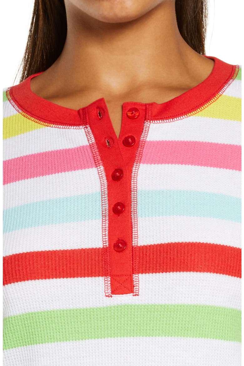 Fam Jam Two-Piece Thermal Pajamas, Alternate, color, RED CHINOISE MULTI STRIPE