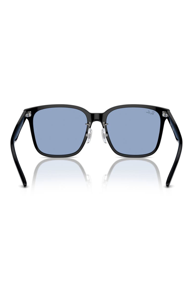 Slim Square 57mm Sunglasses, Alternate, color, BLACK