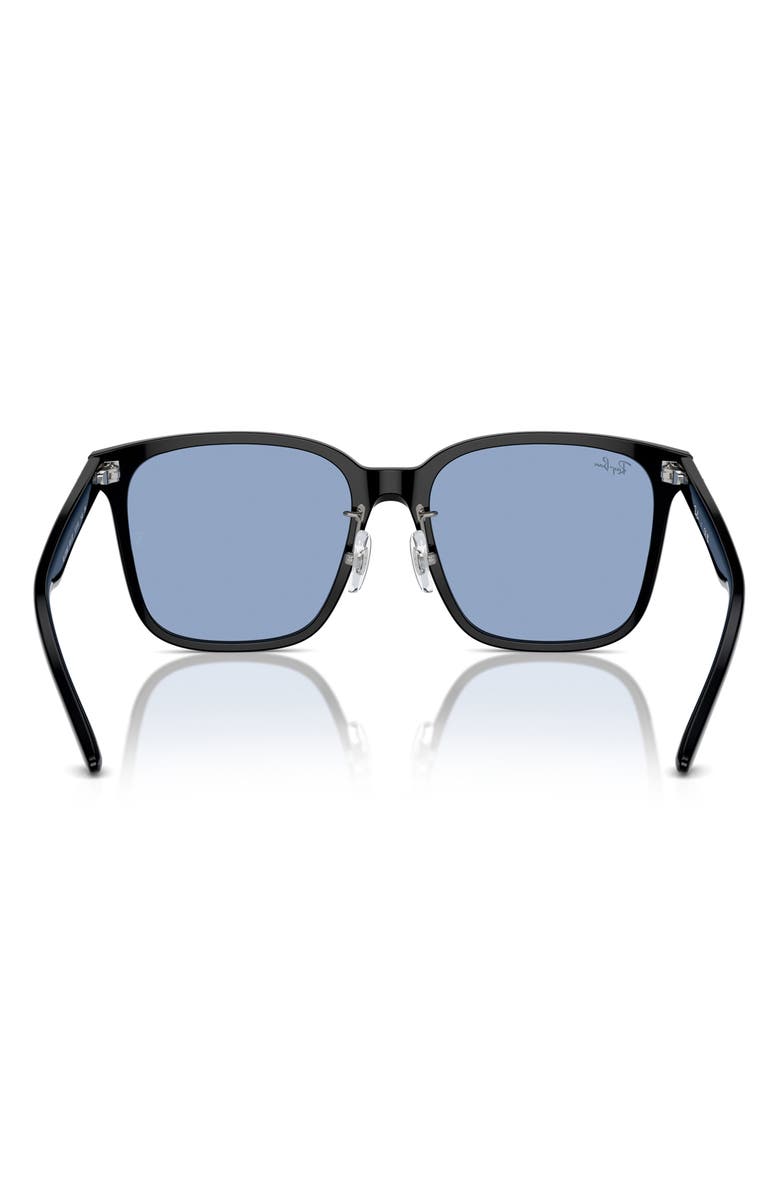 Ray-Ban Slim Square 57mm Sunglasses, Alternate, color, Black