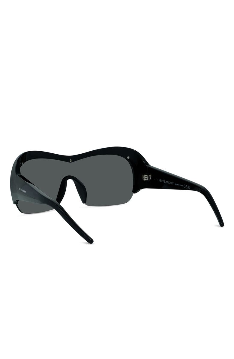 Givenchy Night Bird Geometric 131mm Shield Sunglasses, Alternate, color, Shiny Black / Smoke