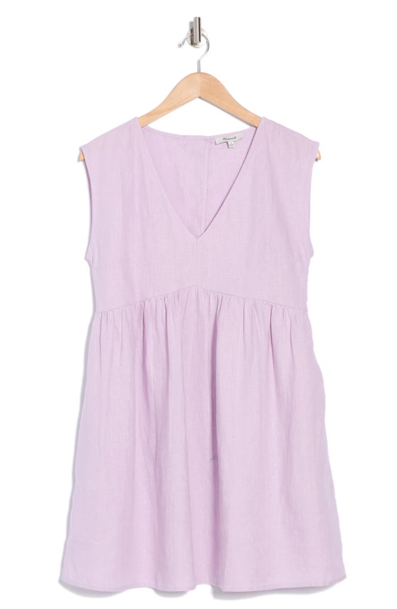 Madewell Relaxed Empire Waist Minidress, Alternate, color, Subtle Lilac