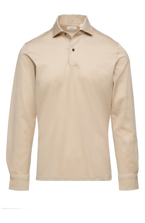 Jacquard Luxe Long Sleeve Polo
