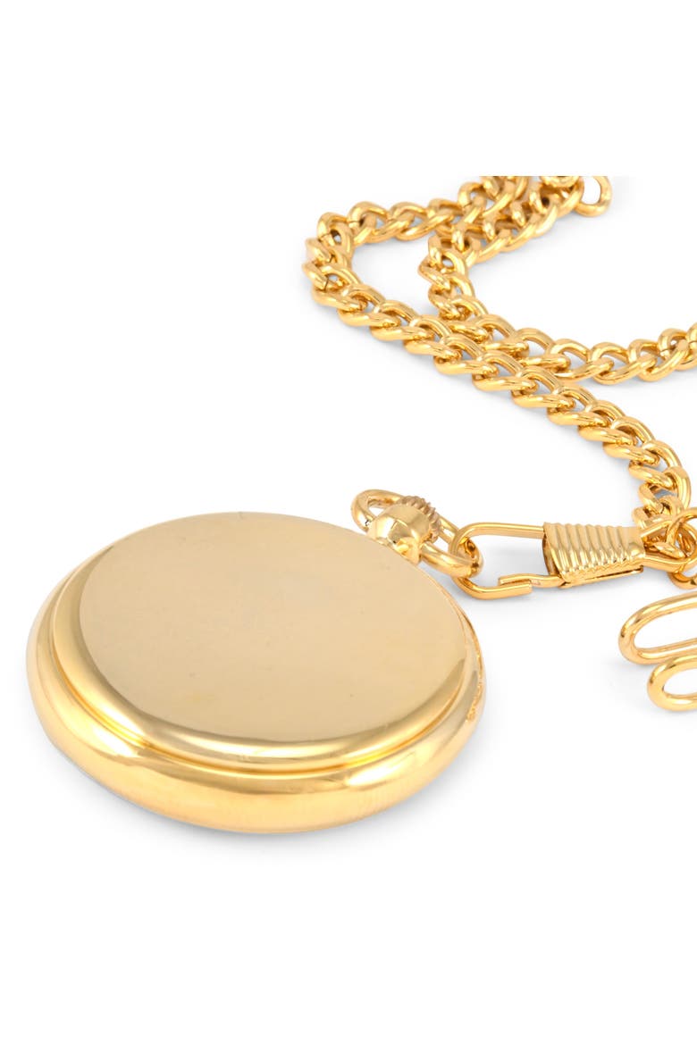 Vintage Open Face Cable Chain Pocketwatch- 42MM, Alternate, color, Gold Skeleton