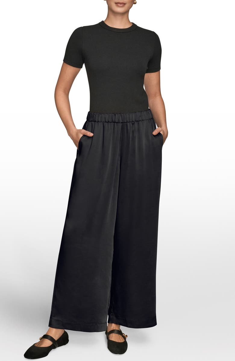 Donna Karan New York Wide Leg Pants, Alternate, color, Black