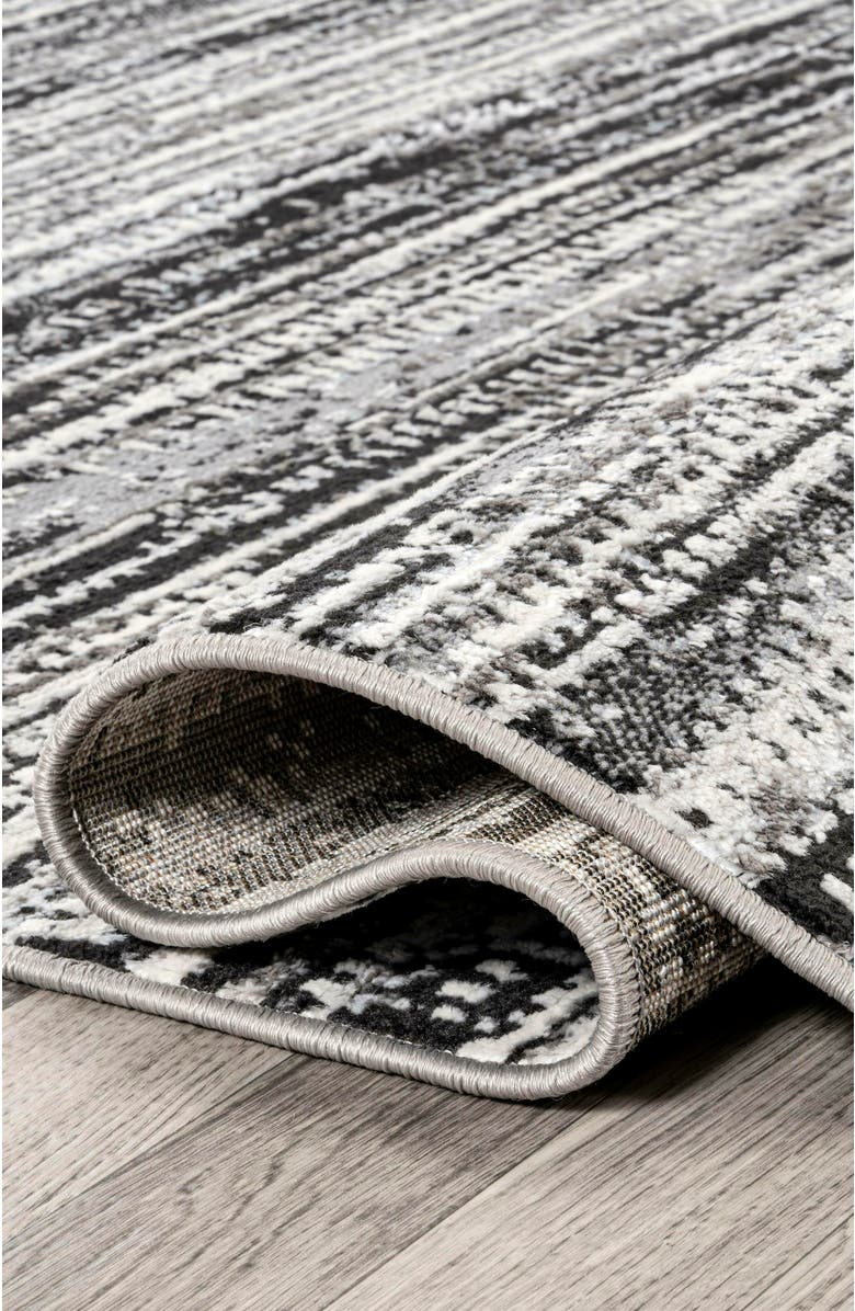 JONATHAN Y Lotus Modern Persian Floral Area Rug, Alternate, color, Black/Gray