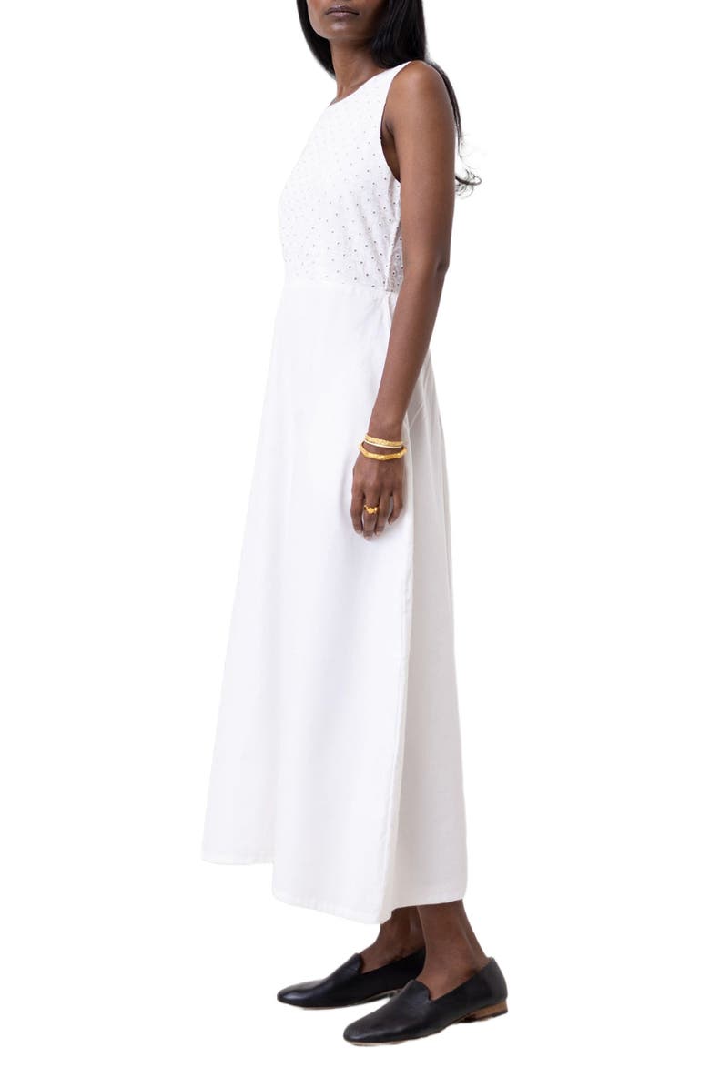 Reistor Cross-back Midi Dress, Main, color, Coconut White