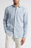 Peter Millar Ravello Tailored Fit Check Linen Button-Up Shirt
