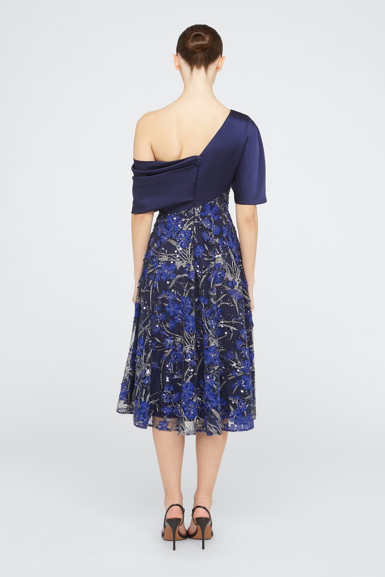 Emory One Shoulder Dress, Alternate, color, Navy