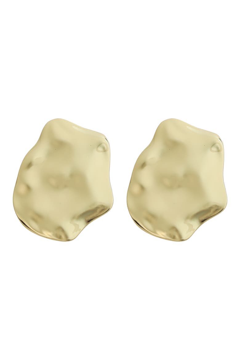 Hammered Organic Earrings, Main, color, GOLD