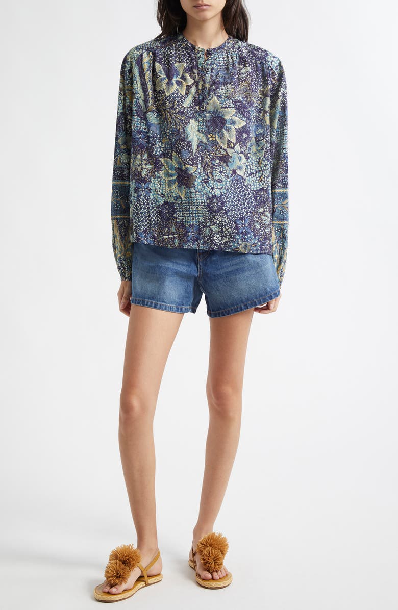 Ulla Johnson The Greta Denim Shorts, Alternate, color, Danube