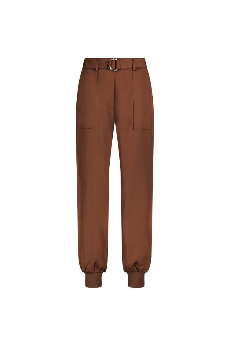 Adrienne Satin Cargo Pant, Alternate, color, Java