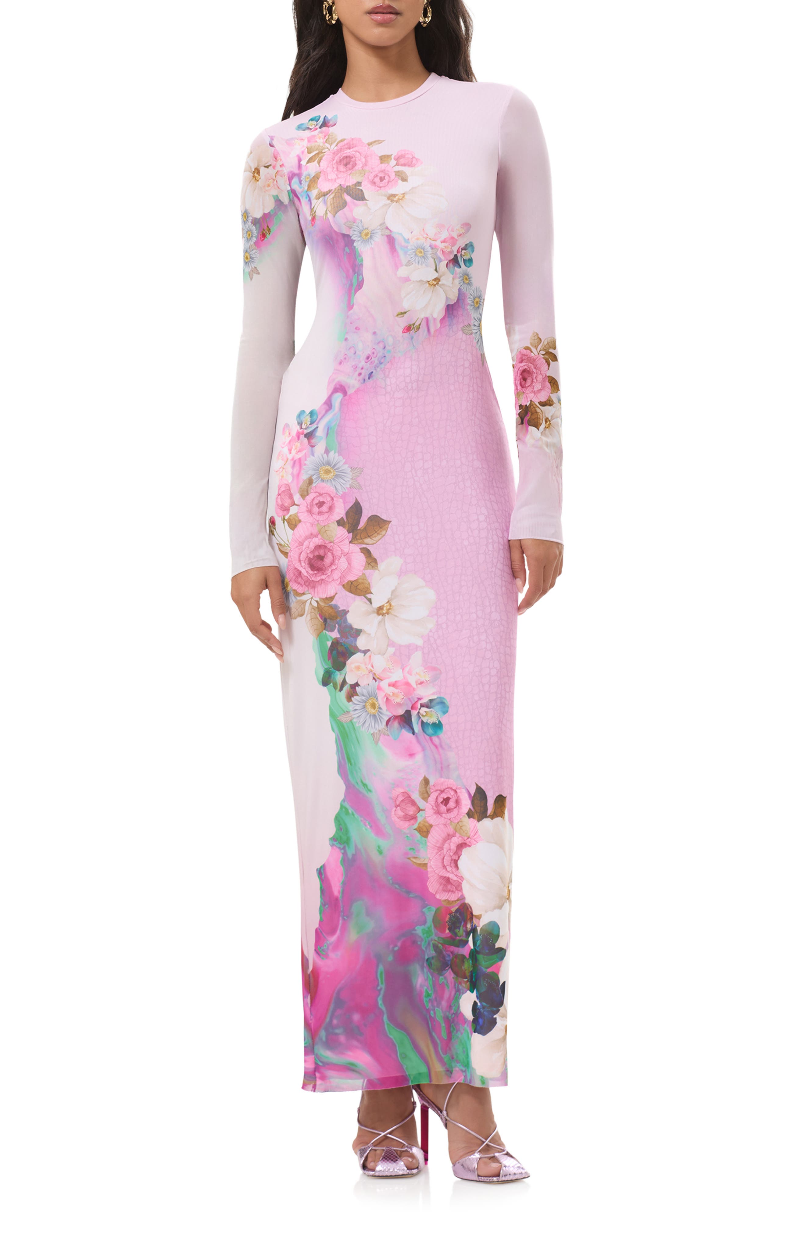 Didi Long Sleeve Mesh Maxi Dress - image 3