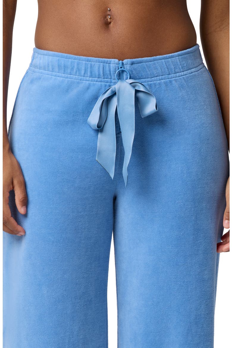 Velour Wide Leg Pants, Alternate, color, VINTAGE BLUE