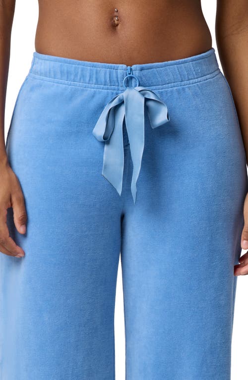 Florence By Mills Velour Wide Leg Pants In Blue