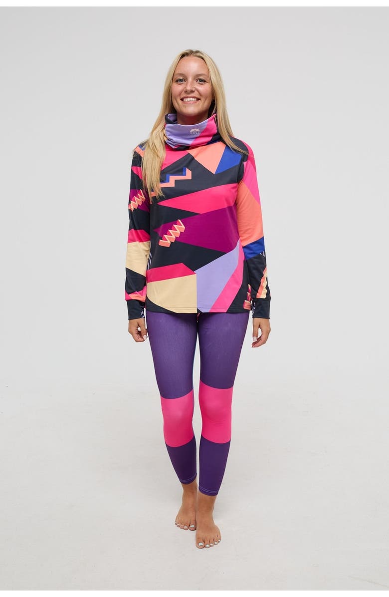 OOSC High Neck Baselayer Top Hotstepper - Women's, Alternate, color, Multi-Colour