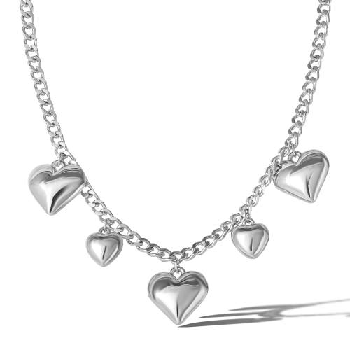 Jessica Simpson Five Heart Necklace In Metallic