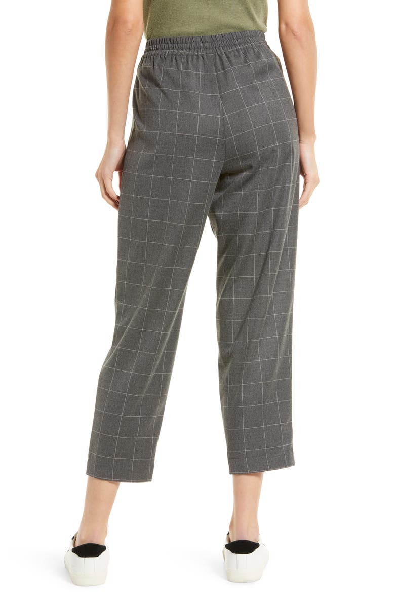 Plaid Flannel Track Pants, Alternate, color, DARK SHALE