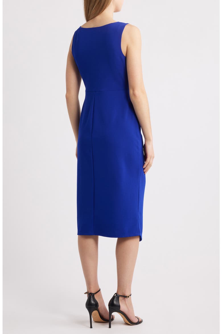 Side Knot Sleeveless Sheath Midi Dress, Alternate, color, DEEP COBALT