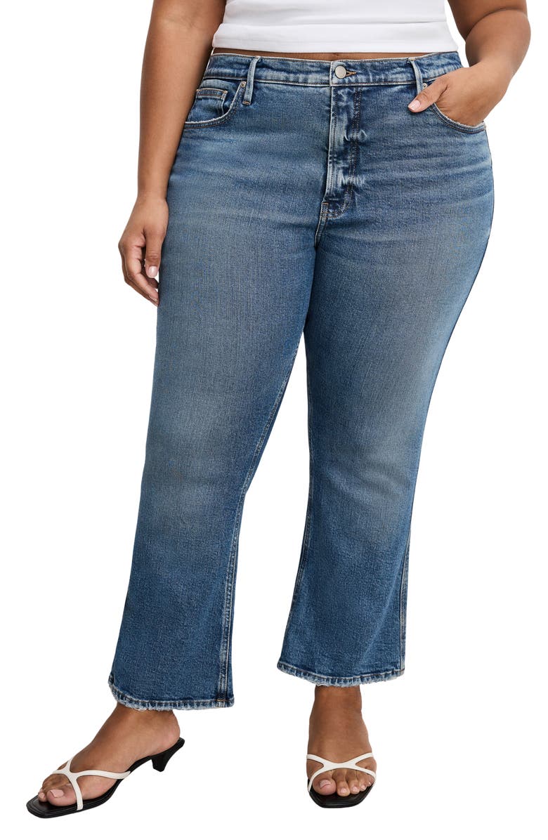 Good American Good Standard Kick Flare Jeans, Alternate, color, Indigo1014