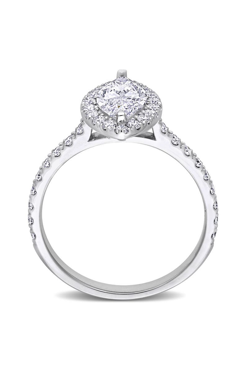 Julianna B. 1 CTW Lab-Grown Diamond Marquise Halo Ring 14k, Alternate, color, White Gold