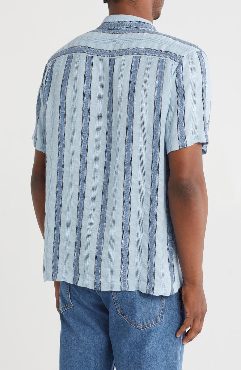 TRUTH Stripe Print Button-Up Camp Shirt, Alternate, color, Light Blue Combo