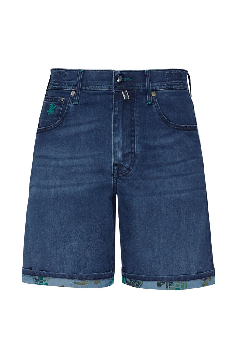 Men's Tahiti Turtle Denim Shorts, Alternate, color, MED DENIM W2