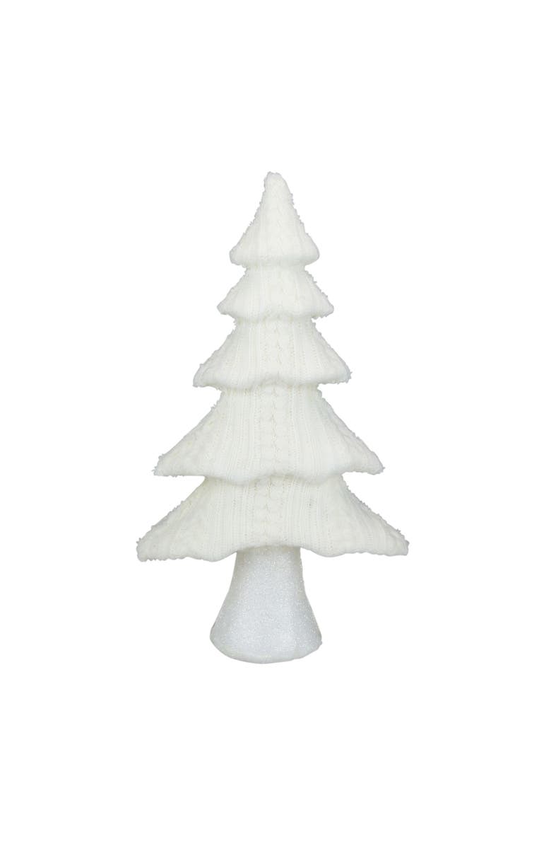 Northlight Cable Knit Christmas Tree Decoration - 16.75" - Cream, Main, color, Ivory