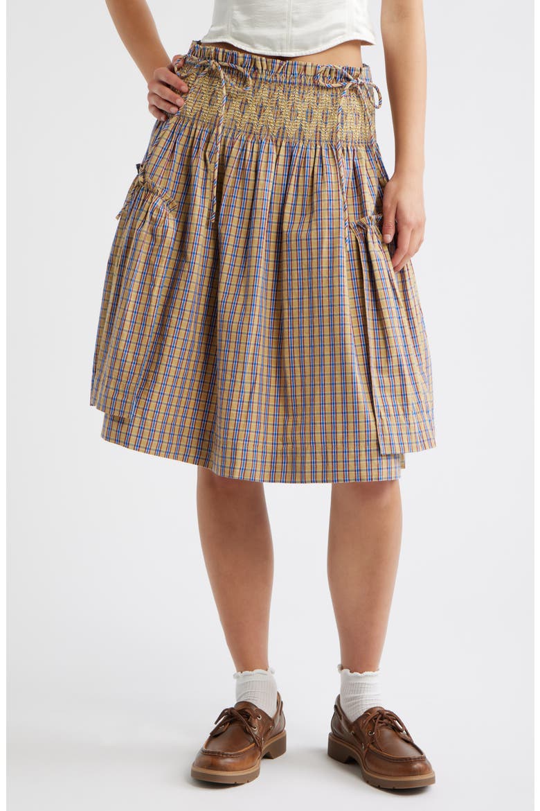 Lilo Smocked Plaid Minidress, Alternate, color, MARMALADE