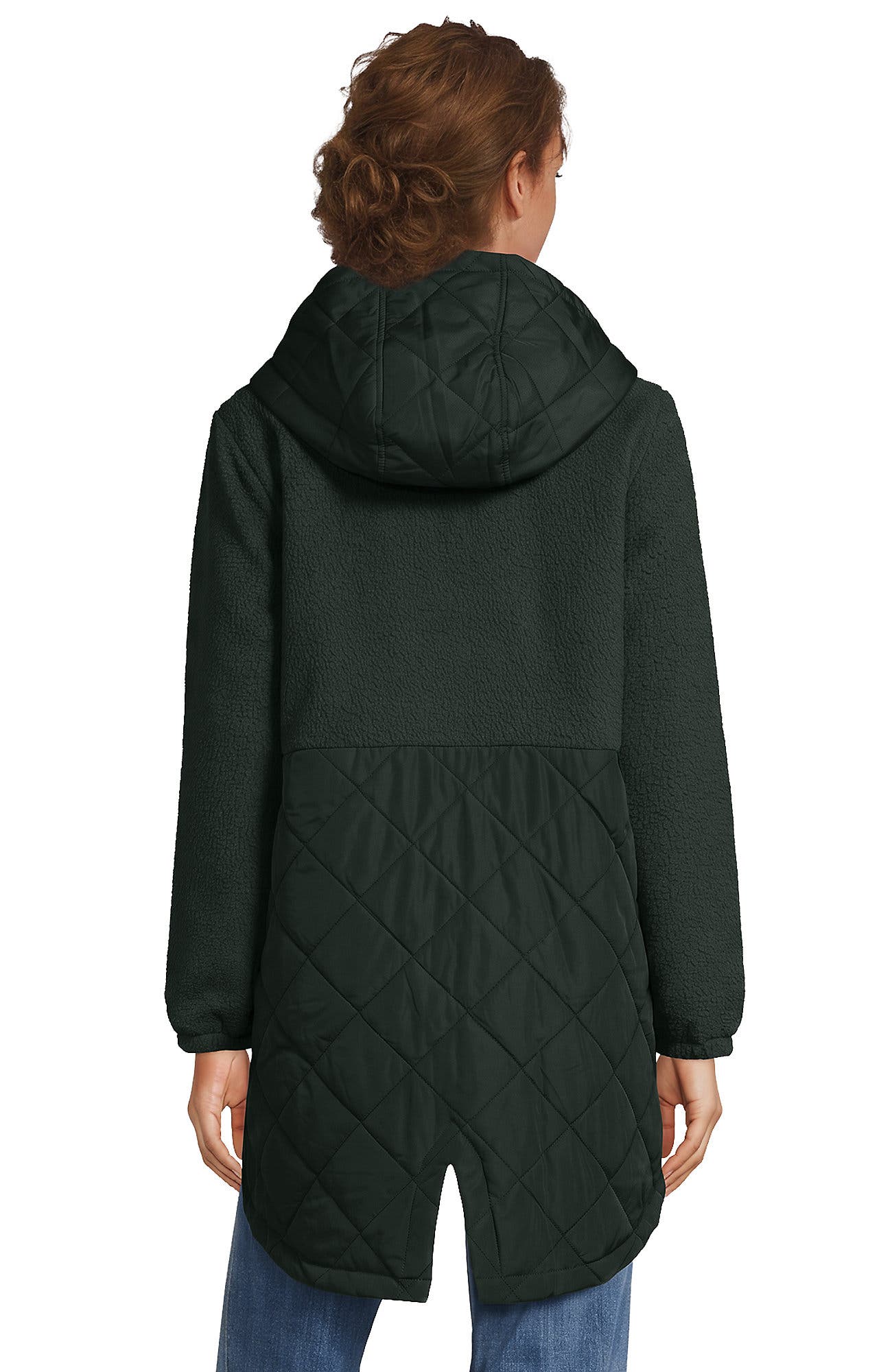 Lands' End High Pile Quilted Mixed Media Parka (Women) | Nordstrom