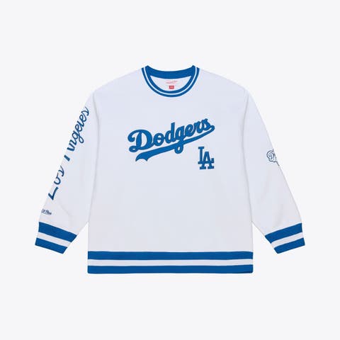 Men's Mitchell & Ness  White Los Angeles Dodgers Arctic Fleece Sweatshirt