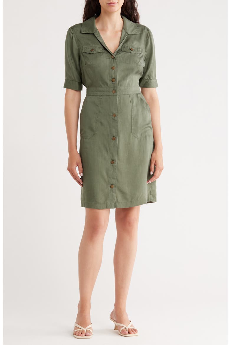 Short Sleeve Shirtdress, Main, color, PRAIRIE SAGE