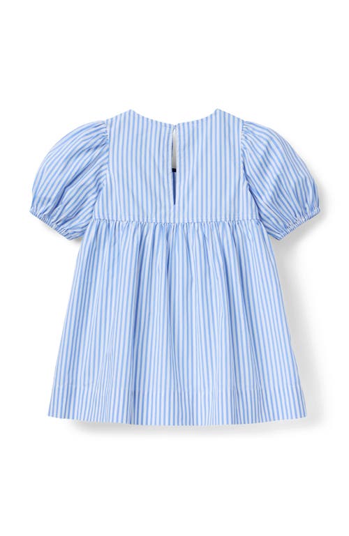 Janie And Jack Striped Bow Dress In Blue